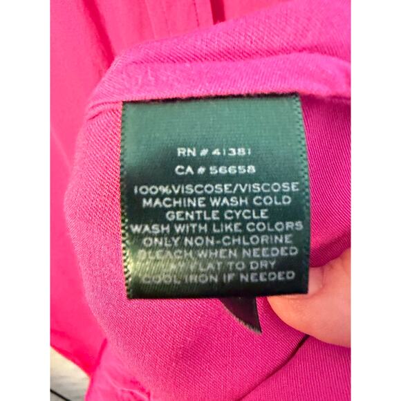 Lauren Ralph Lauren women’s shirt, dress, pink satin lung sleeve, romantic - Picture 5 of 9